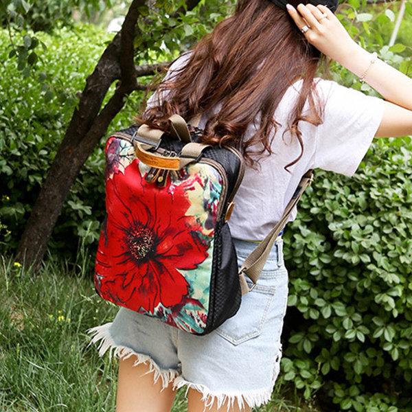 National Flower Handbags Multifunction Shoulder Bags Backpack