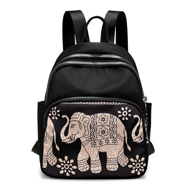 Women Print National Backpack Travel Multi-pocket Shoulder Bag