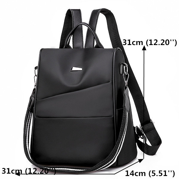 Women Nylon Water-resistant Large Capacity Backpack Casual Shoulder Bag