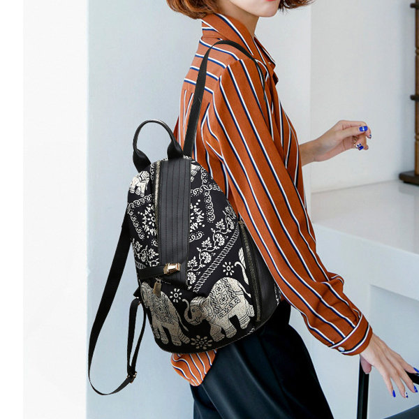 Leisure Print Multi-function Travel Anti-theft Backpack Shoulder Bag For Women