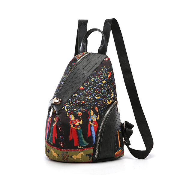 Leisure Print Multi-function Travel Anti-theft Backpack Shoulder Bag For Women