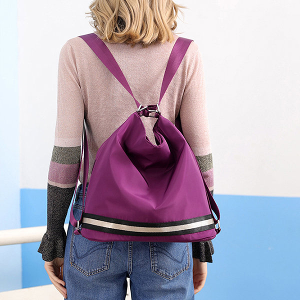 Women Casual Nylon Multi-carry Backpack Waterproof Travel Shoulder Bag