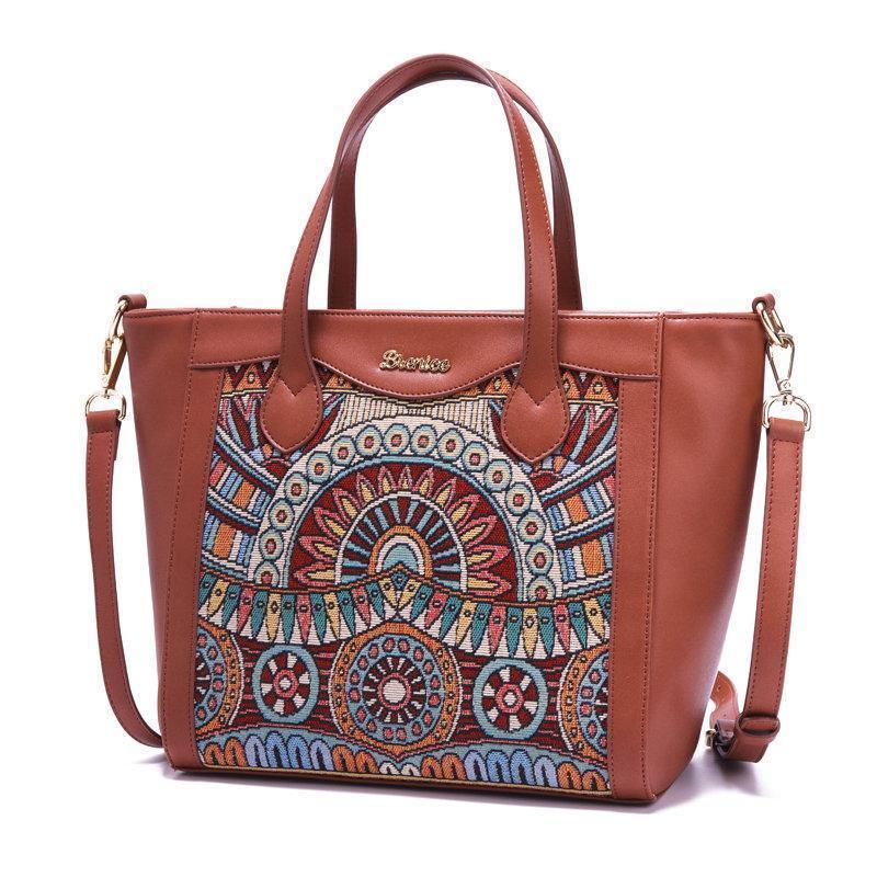 Embroidery Tote Handbags Vintage Flowers Shoulder Crossbody Bags